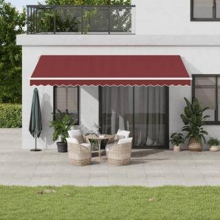 Copertina retractabila automat cu LED, visiniu, 500x300 cm