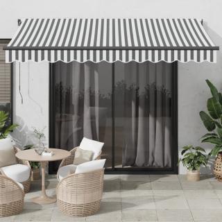 Copertina retractabila manual cu LED, antracit alb, 350x250 cm