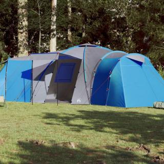 Cort camping 12 persoane, albastru, 840x720x200 cm, tafta 185T