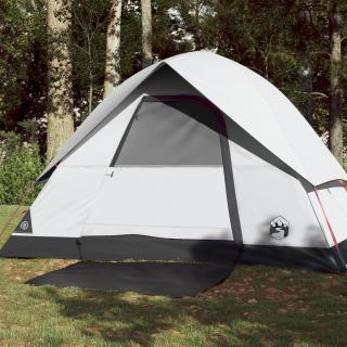 Cort camping cupola 3 persoane alb, tesatura opaca, impermeabil