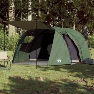 Cort de camping 4 persoane, verde, 420x260x153 cm, tafta 185T