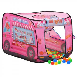 Cort de joaca pentru copii cu 250 bile, roz, 70x112x70 cm