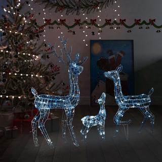 Decoratiune de Craciun familie reni 300 LED-uri alb rece acril