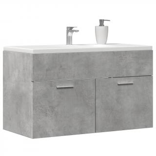 Dulap de chiuveta baie gri beton, 90x38,5x46 cm, lemn prelucrat