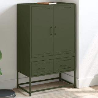 Dulap inalt, verde masliniu, 68x39x111,5 cm, otel laminat rece