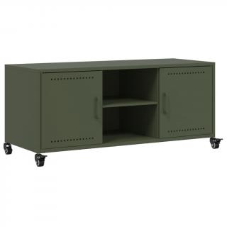 Dulap TV, verde masliniu, 100,5x39x43,5cm, otel laminat la rece