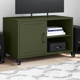 Dulap TV, verde masliniu, 68x39x43,5 cm, otel laminat la rece