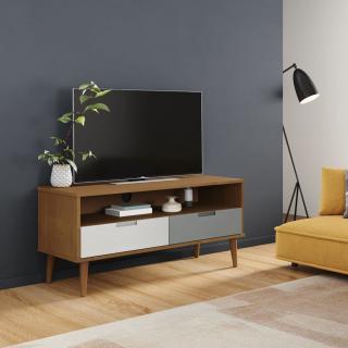 Dulap TV , zMOLDE,   maro, 106x40x49 cm, lemn masiv de pin