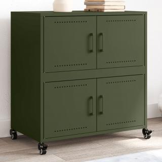 Dulap, verde masliniu, 68,5x39x72 cm, otel laminat la rece