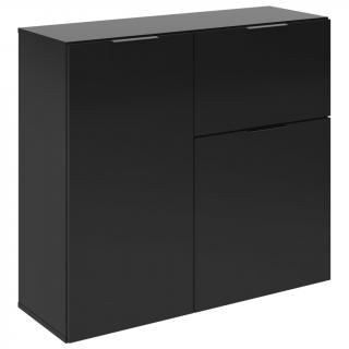 FMD Comoda cu sertar si usi, negru, 89,1x31,7x81,3 cm