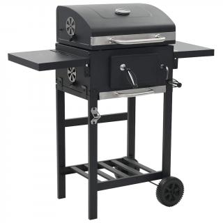 Gratar barbecue cu carbuni, raft inferior, negru