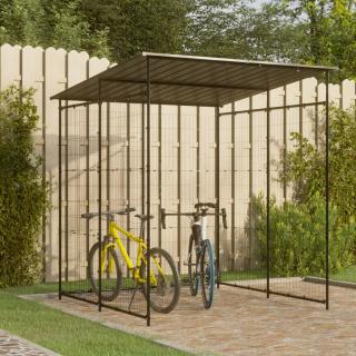 Magazie pentru bicicleta, negru, 190x190x222 cm, otel