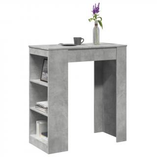 Masa de bar cu rafturi gri beton 95x47x103,5 cm lemn prelucrat