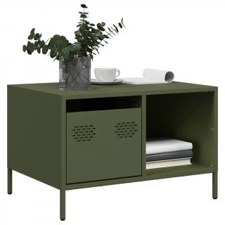 Masuta cafea verde masliniu 68,5x50x43,5cm otel laminat la rece