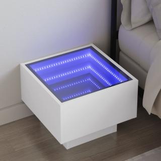 Noptiera cu LED infinity, alb, 40x40x30 cm