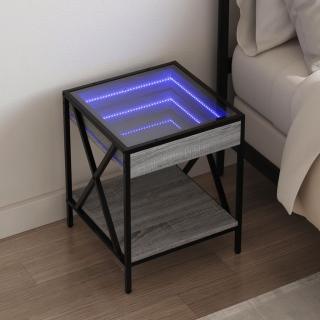 Noptiera cu LED infinity, gri sonoma, 40x40x49 cm