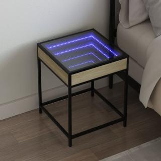 Noptiera cu LED infinity, stejar sonoma, 40x40x51 cm