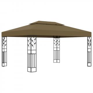 Pavilion cu acoperis dublu, gri taupe, 3 x 4 m, 180 g m  ²