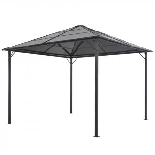 Pavilion cu acoperis, negru, 3 x 3 m, aluminiu