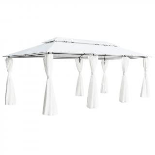 Pavilion cu perdele, alb, 600 x 298 x 270 cm, 180g m  ²