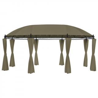 Pavilion cu perdele, gri taupe, 520x349x255 cm, 180 g m  ²