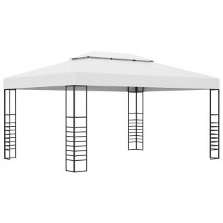 Pavilion de gradina, alb, 4x3x2,7 cm, otel vopsit electrostatic