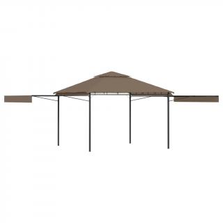 Pavilion extinsii duble acoperis gri taupe 3x3x2,75 m 180 g m  ²