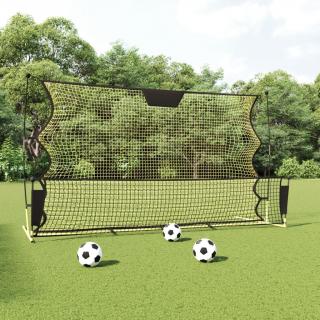 Plasa rebounder fotbal, negru si galben 183x85x120 cm poliester