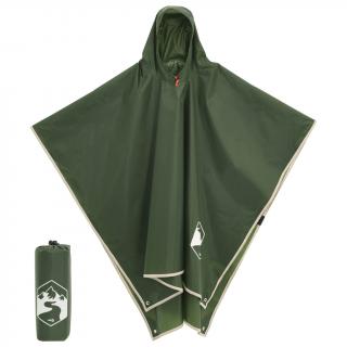 Poncho de ploaie cu gluga, design 2 in 1, verde, 223x145 cm