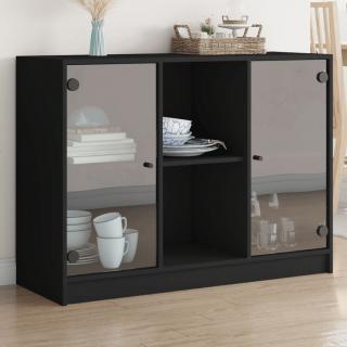 Servanta, negru, 102x37x75,5 cm, lemn prelucrat