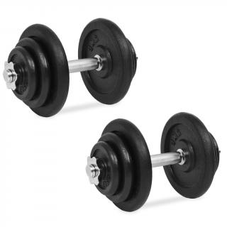 Set de gantere, 18 piese, 40 kg, fonta