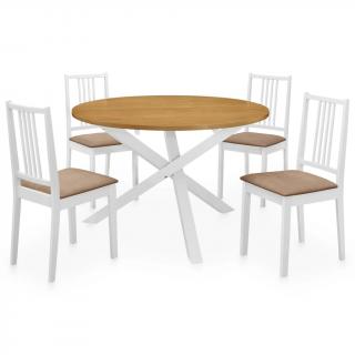 Set de mobilier de bucatarie, 5 piese, alb, MDF