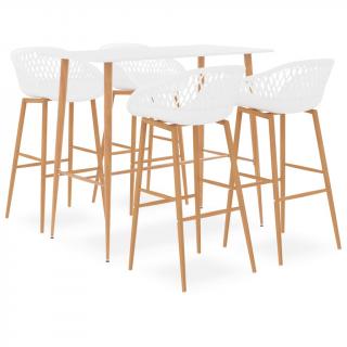 Set mobilier de bar, 5 piese, alb