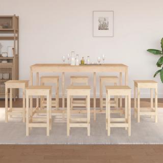 Set mobilier de bar, 9 piese, lemn masiv de pin