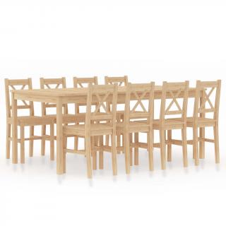 Set mobilier de bucatarie, 9 piese, lemn de pin