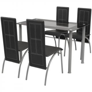 Set mobilier de bucatarie, cinci piese, negru