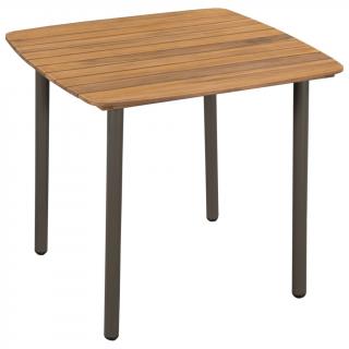 Set mobilier de exterior, 5 piese, lemn masiv de acacia si otel