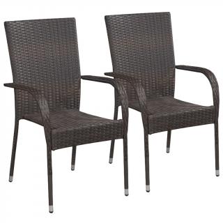 Set mobilier de gradina, 3 piese, maro, poliratan