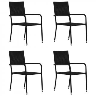 Set mobilier de gradina, 5 piese, negru