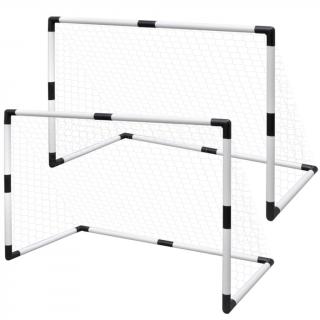 Set porti mini de fotbal pentru copii din plasa, 2 buc., 91,5x48x61 cm