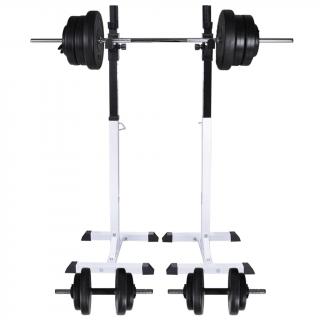 Suport haltere genuflexiuni cu haltera si set gantere 60,5 kg