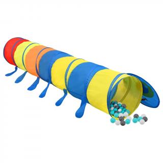 Tunel de joaca pt copii, 250 bile, multicolor, 245 cm poliester