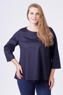 Bluza ampla bleumarin, cu maneci lungi, din bumbac