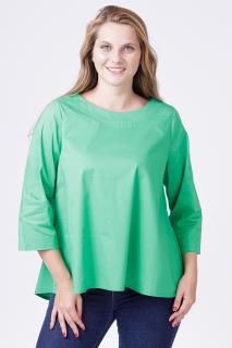 Bluza ampla verde, cu maneci lungi, din bumbac