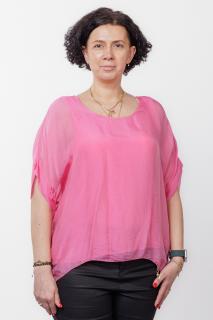 Bluza fucsia din matase naturala