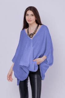 Bluza oversize petrecuta, din in, mov lavanda