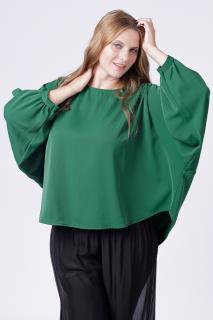 Bluza verde larga cu maneci fluture