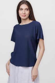 Bluza versatila cu maneca scurta, bleumarin