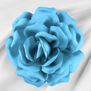 Brosa floare albastru intens cu diametru de 15 cm, cu clips pentru par