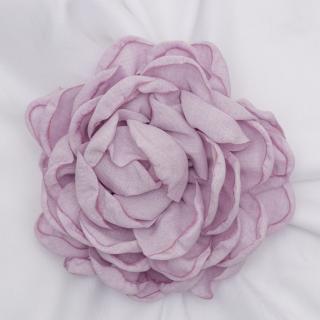 Brosa floare lila din bumbac cu diametru de 15 cm, cu clips pentru par